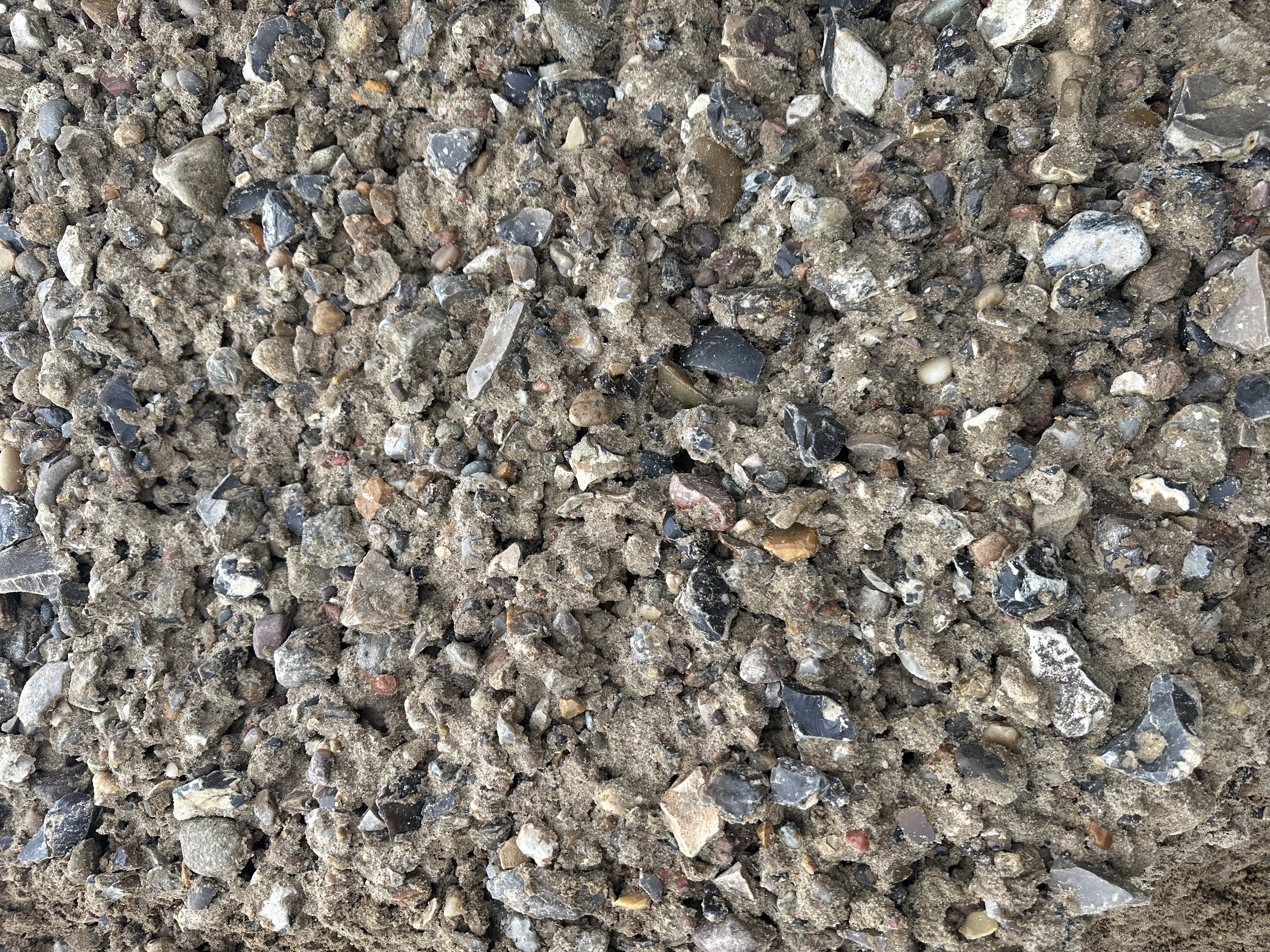 Eight shirts arranged on table in black, olive, grey, blue, white, red, mustard, and green.